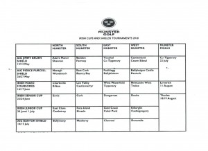 2018 Munster Cups and Shields Draw